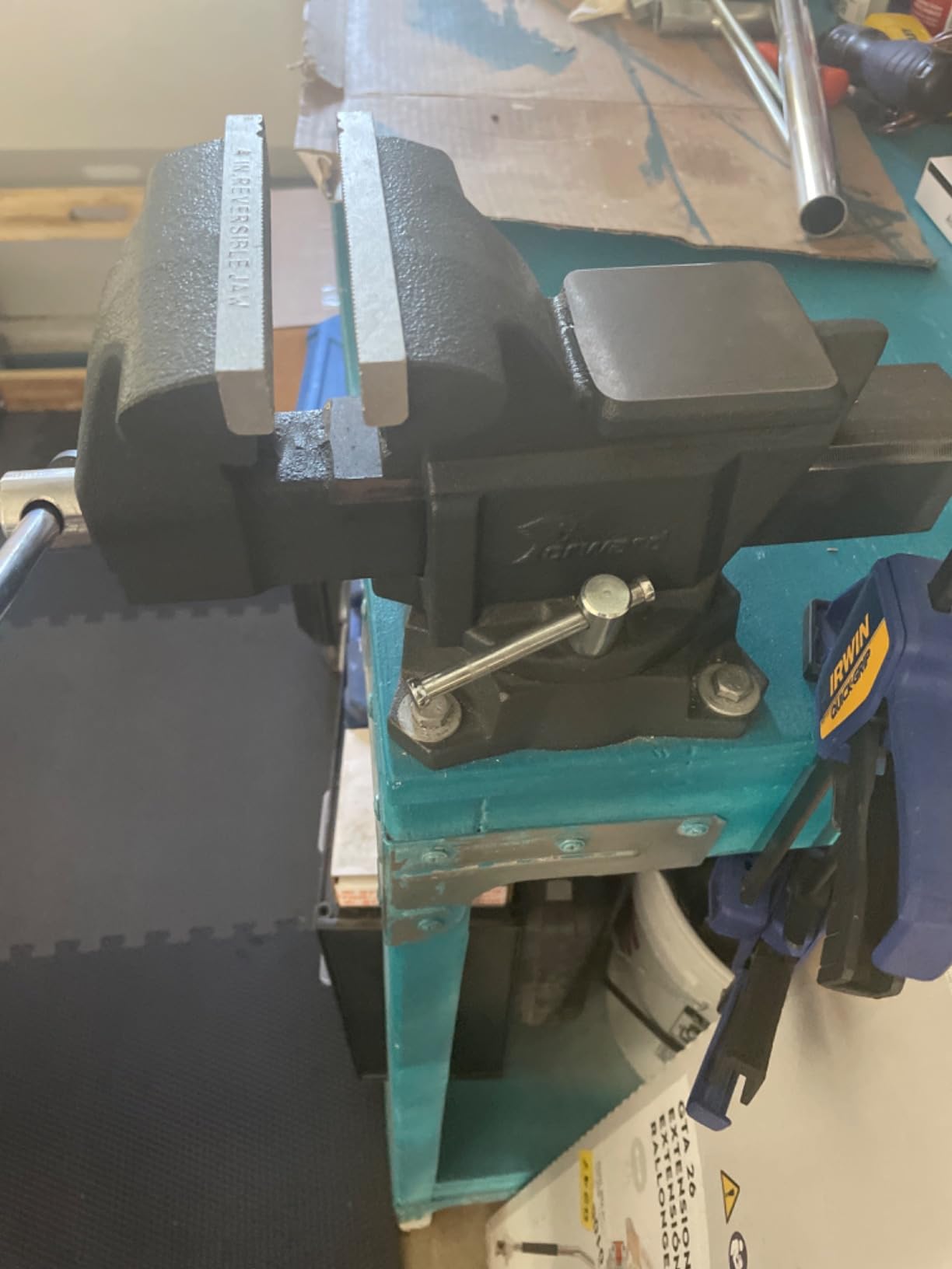 Forward CR60A 6.5 Inch Bench Vise Heavy Duty with Anvil and 210° Swivel Base | 9,900 LBS Clamping Force | 6.5