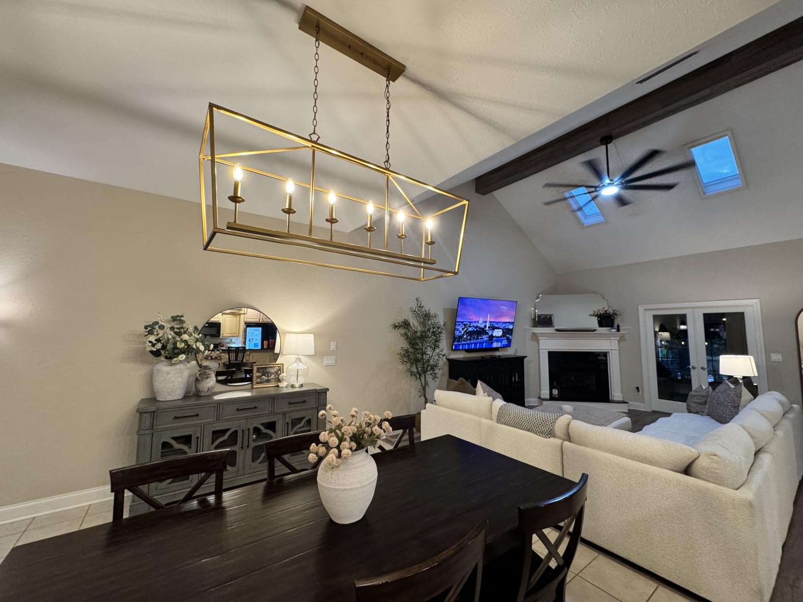 JONATHAN Y Pagoda 6-Light Pendant 49