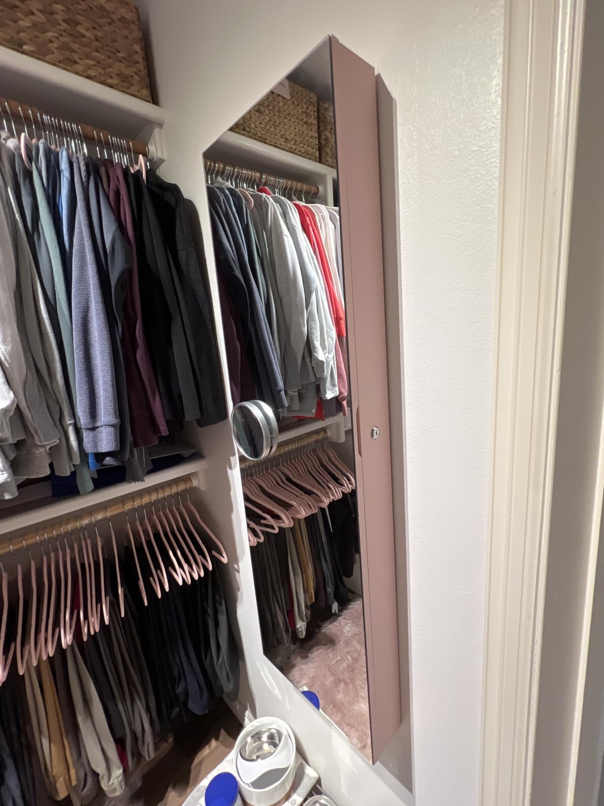 GIANTEX Wall Door Mounted Jewelry Armoire Cabinet with 47.5