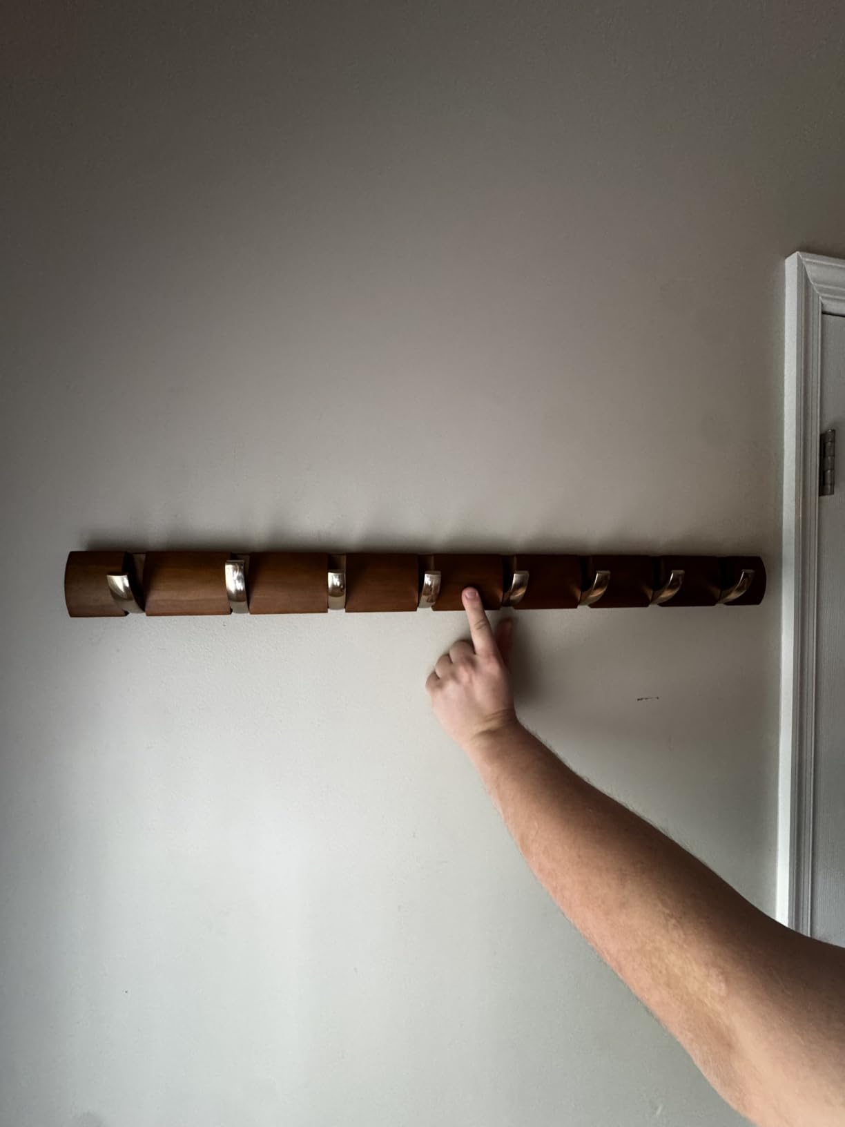 Umbra Flip Coat Rack, Wall Mounted 5-Hook Space Saving, Driftwood/Nickel customer photo 1