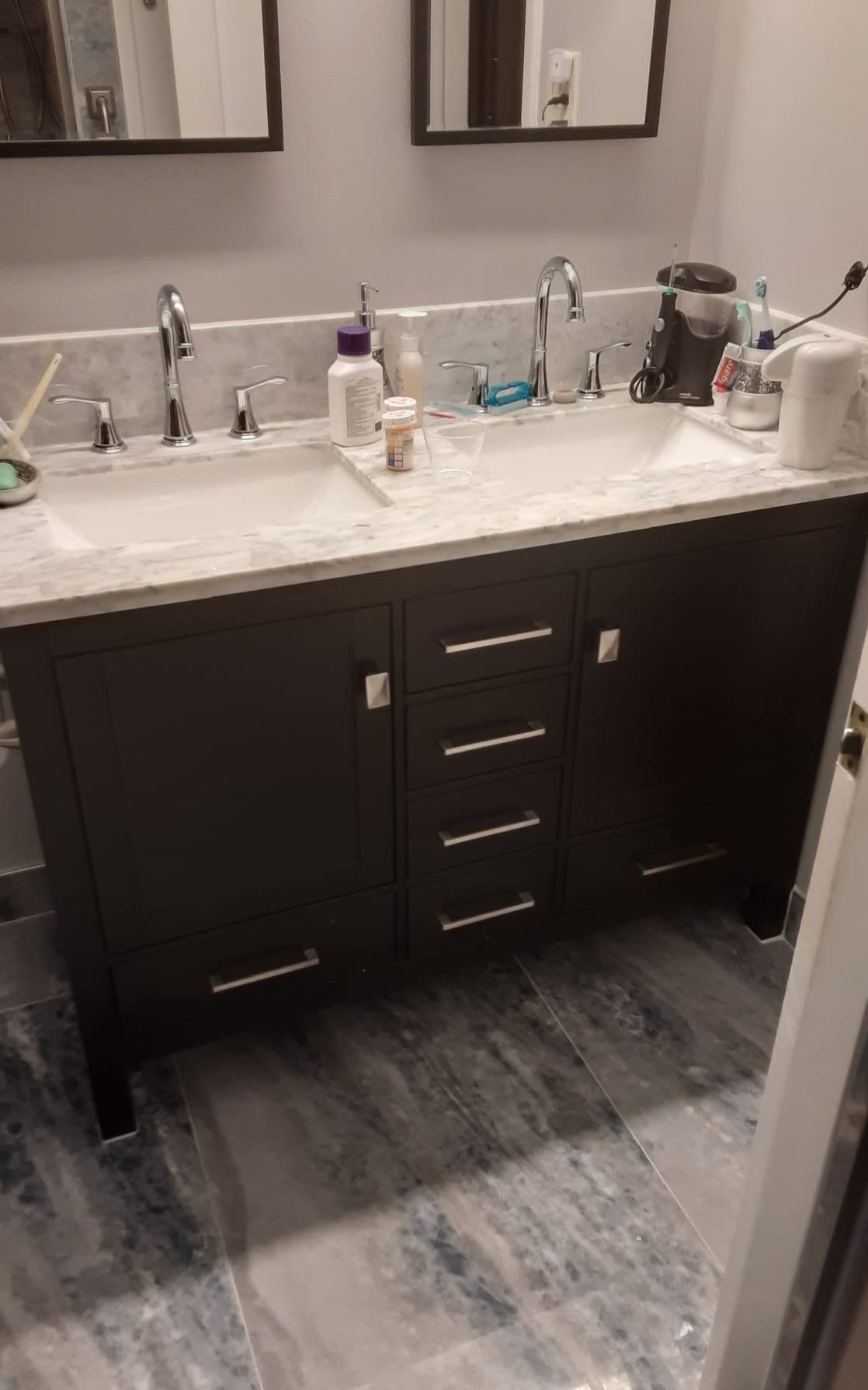 Eviva Aberdeen 48 Inch Bath Vanity with Sink- Gray Bathroom Vanity with Carrara Quartz Top customer photo 1