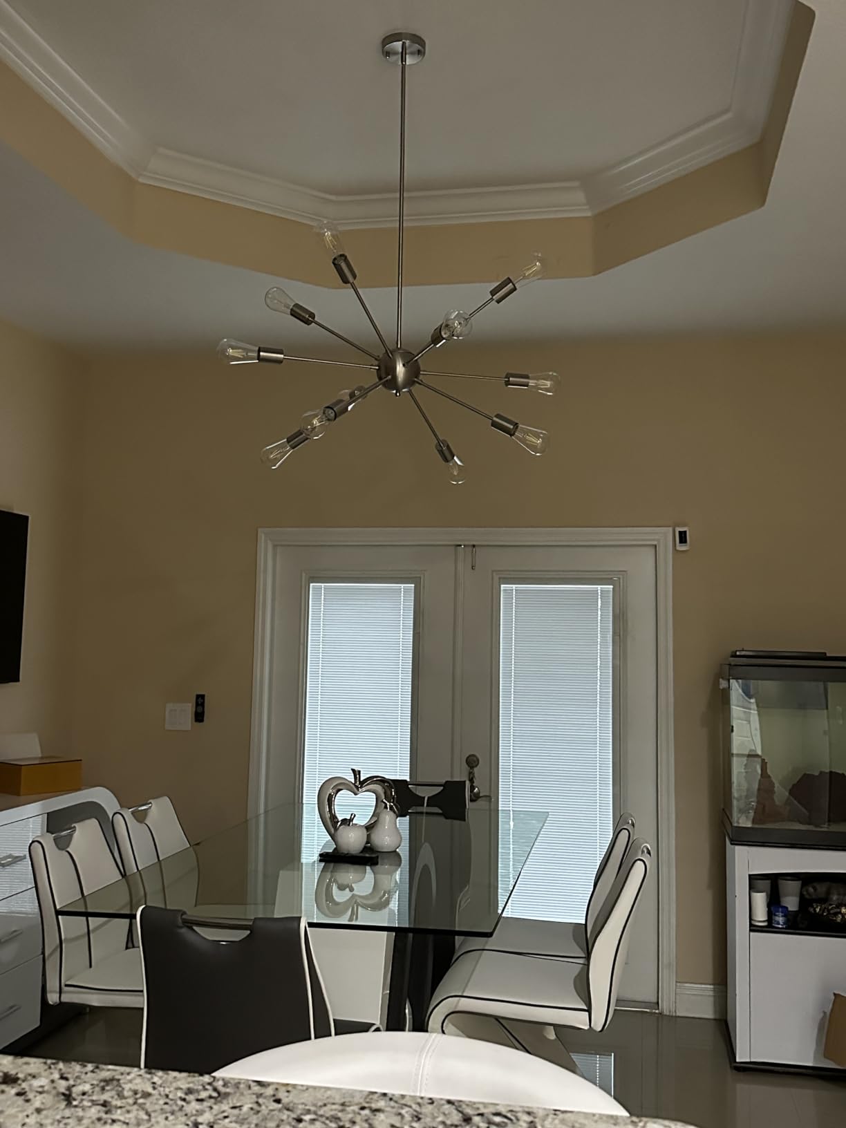 12-Light Gold Sputnik Chandelier, Mid Century Modern Ceiling Light Fixture customer photo 1