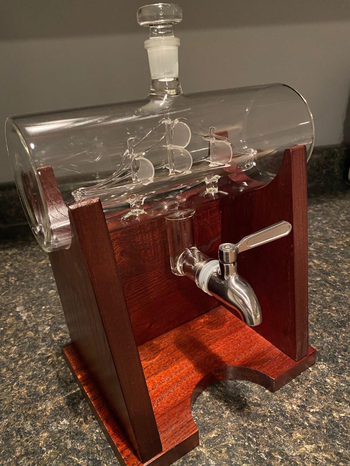 Jillmo Ship Whiskey Decanter Set for Men, 1250ml, 2 Glasses & Wooden Stand customer photo 1