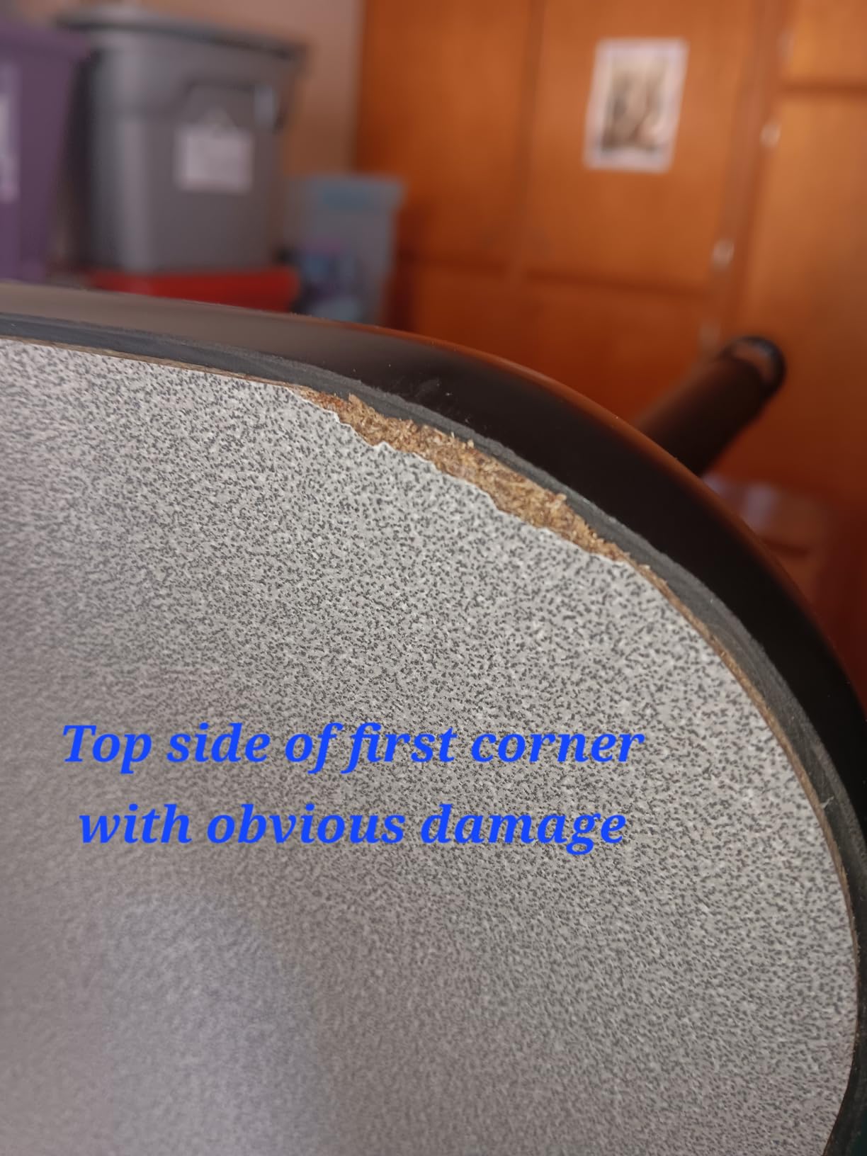 Amazon Basics Adjustable Height Rectangular Classroom Activity Table, Writing Desk for School and Home, Grey Top/Black Edge, 47