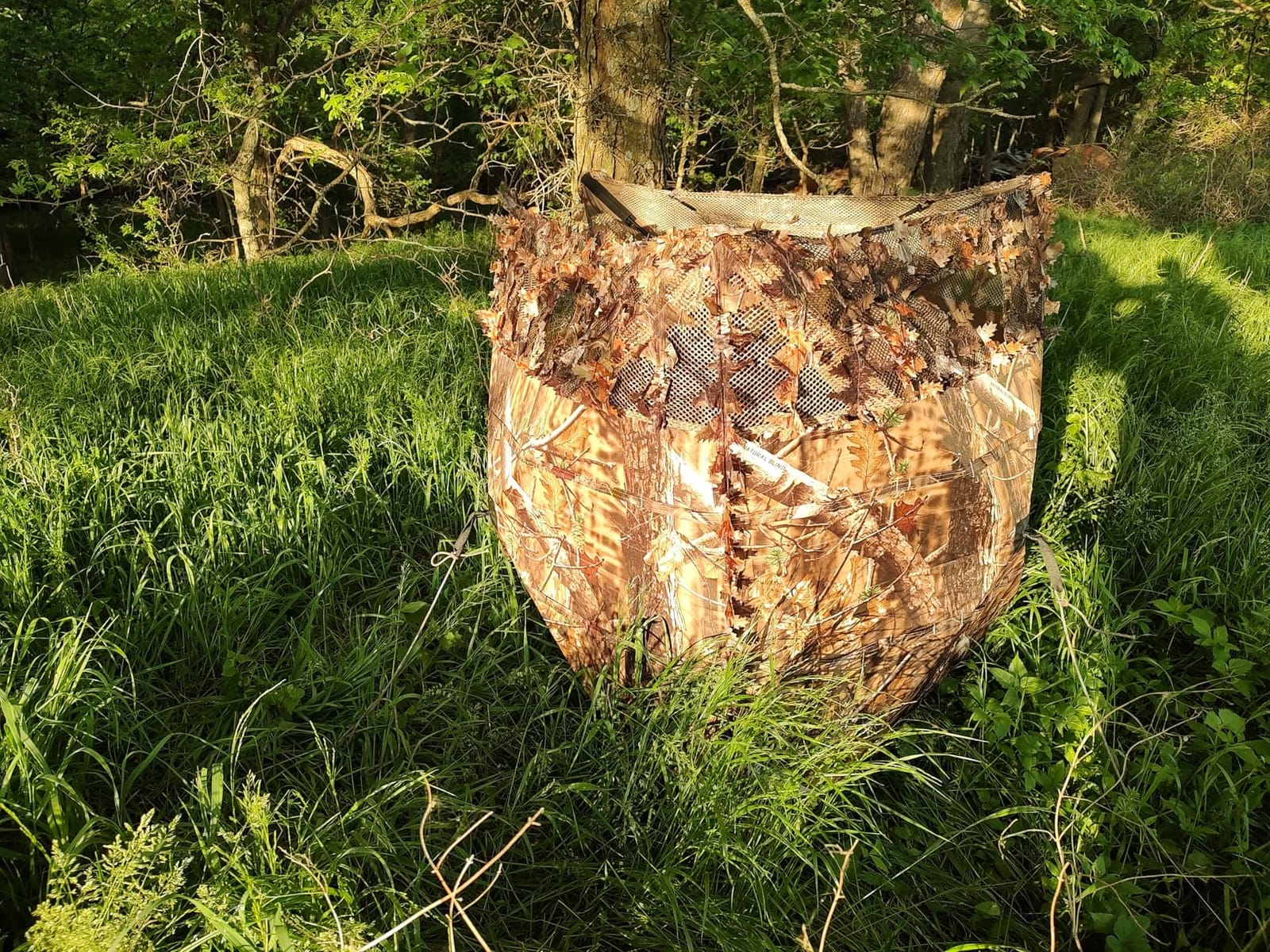 AUSCAMOTEK Pop Up Ground Blind for Deer Duck Turkey Hunting Portable Quick Setup Lightweight Green/Brown/Dry Grass Ground Peg Included customer photo 1