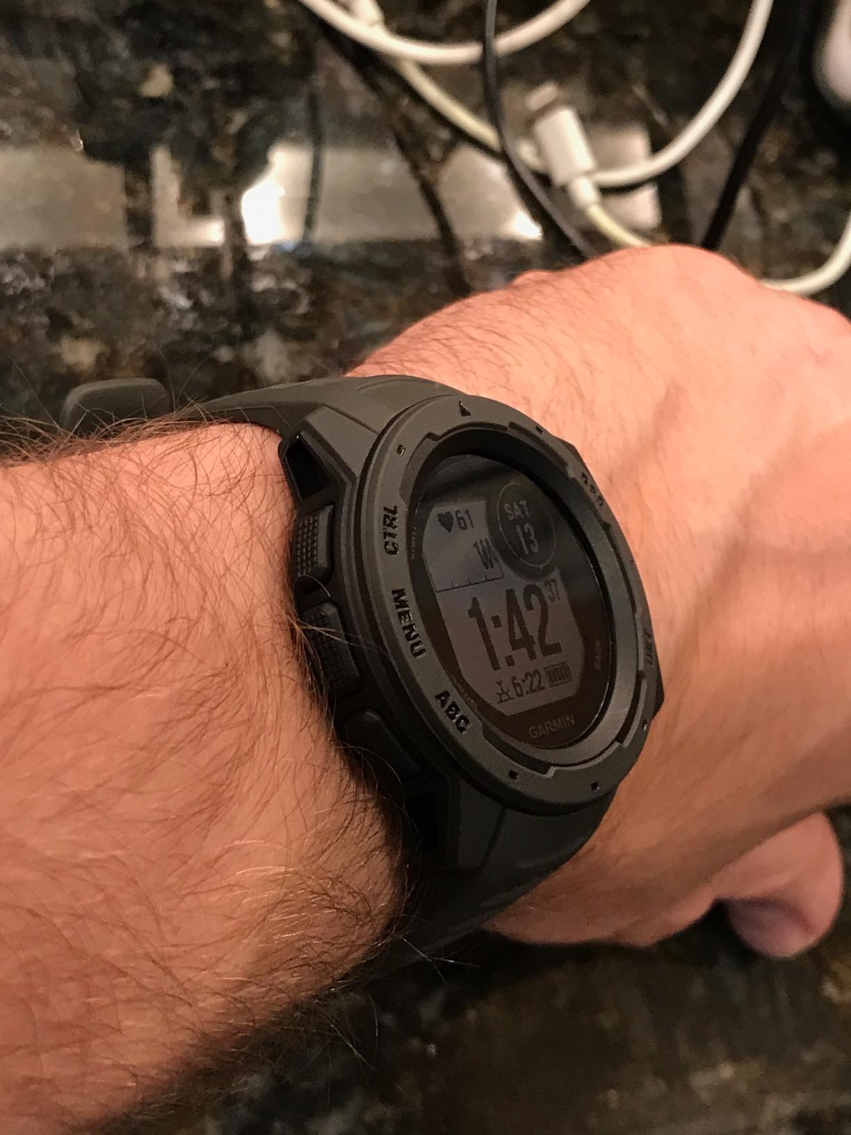 Garmin Instinct, Rugged Outdoor Watch with GPS, Features Glonass and Galileo, Heart Rate Monitoring and 3-Axis Compass, Graphite customer photo 2