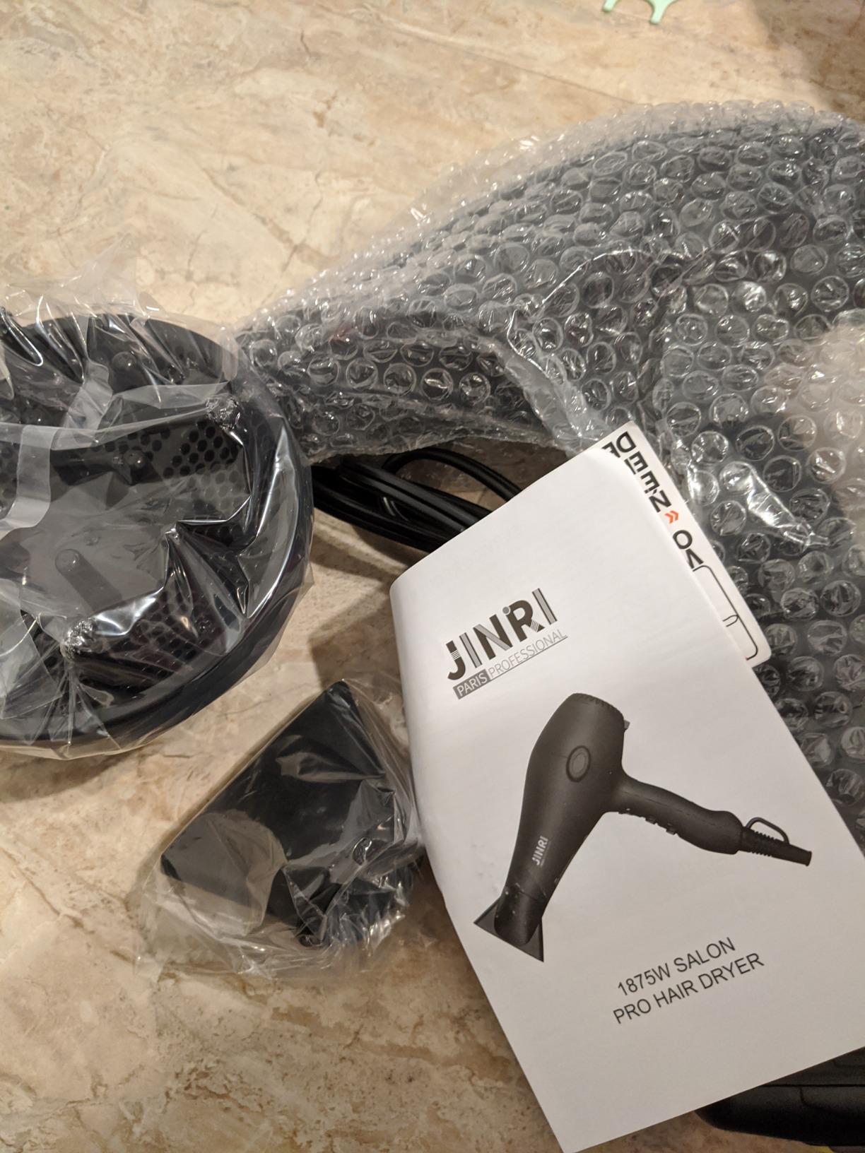 JINRI 1875w Professional Tourmaline Hair Dryer, Salon Hair Blow Dryer customer photo 1