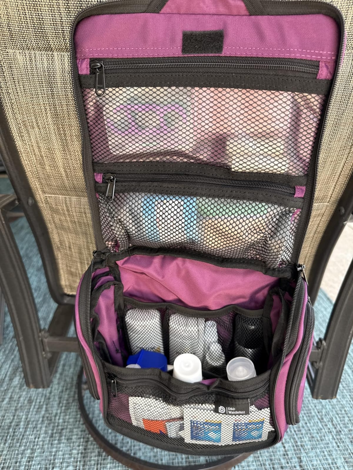 D&D Wanderlust D&D Hanging Travel Toiletry Bag for Men and Women – Cosmetics, Makeup and Toiletries Organizer Kit with 10 Compartments customer photo 1