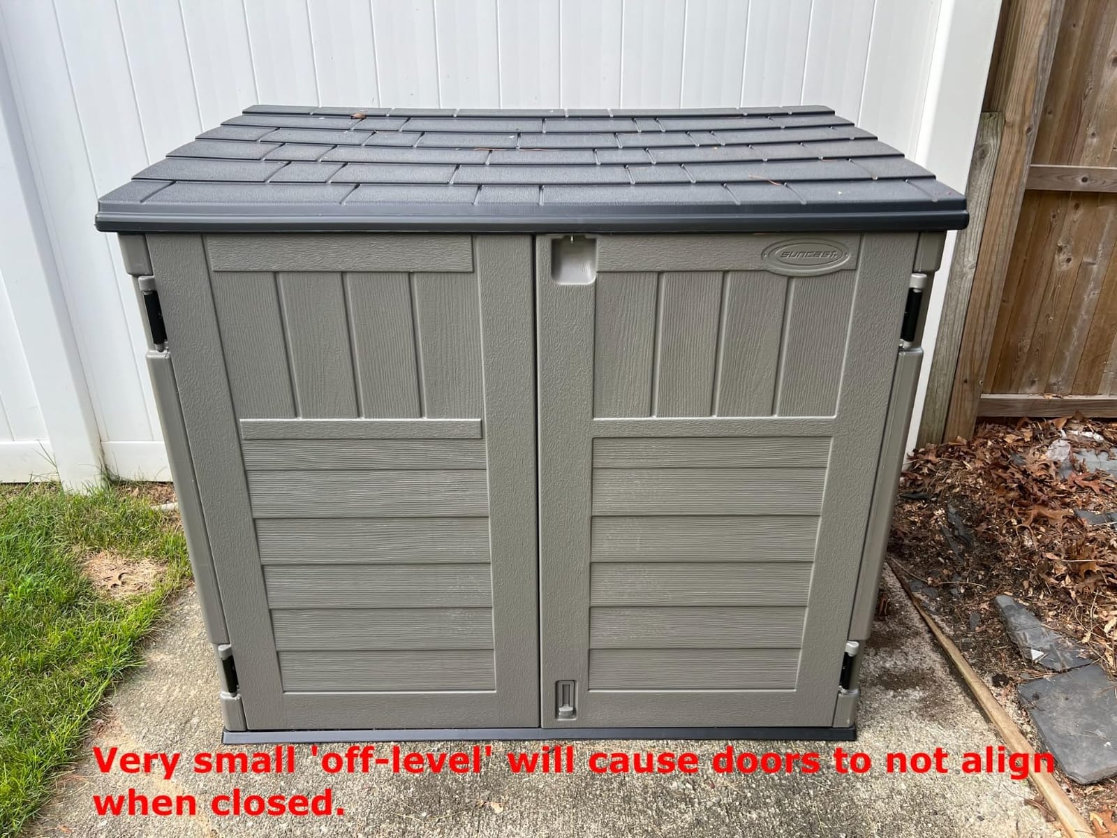 Suncast 34 Cu Ft Horizontal Storage Shed, Resin, Lockable, Stoney Black customer photo 1