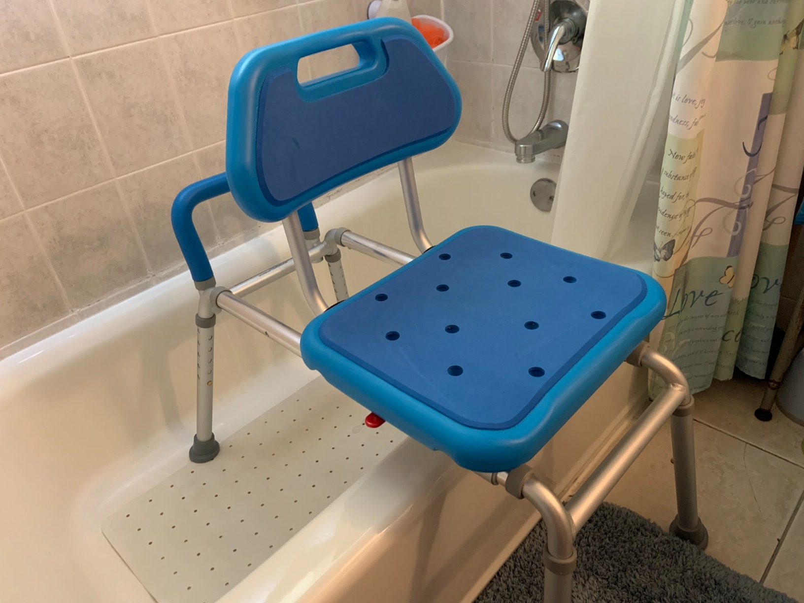 Platinum Health Gateway Premium Sliding Shower Chair Bath Transfer Bench with Swivel Padded Bath Tub Seat for Tubs and Shower, for Handicap & Seniors Mobility & Daily Living, Gray customer photo 2