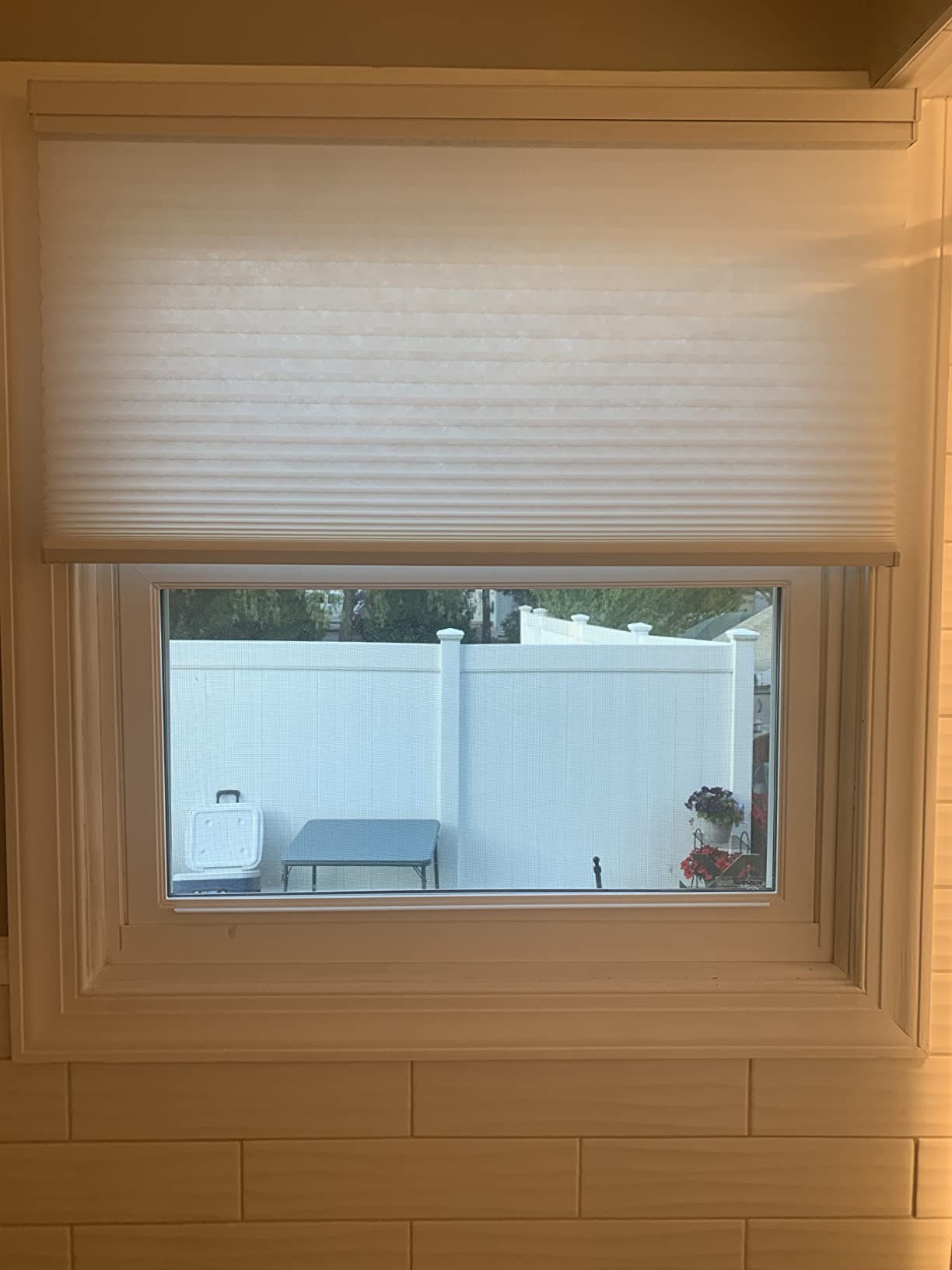 BlindsAvenue Cordless TDBU Cellular Shade, White, 34