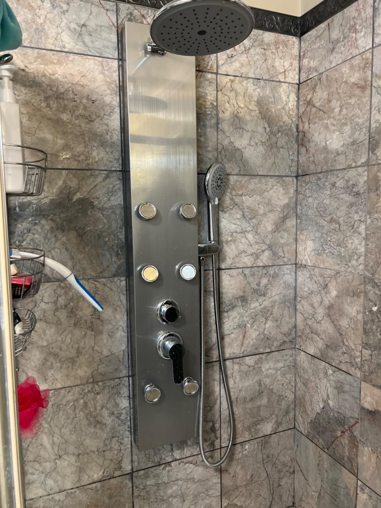 ROVOGO Shower Panel Tower System With Adjustable Shower Head, Brushed customer photo 1