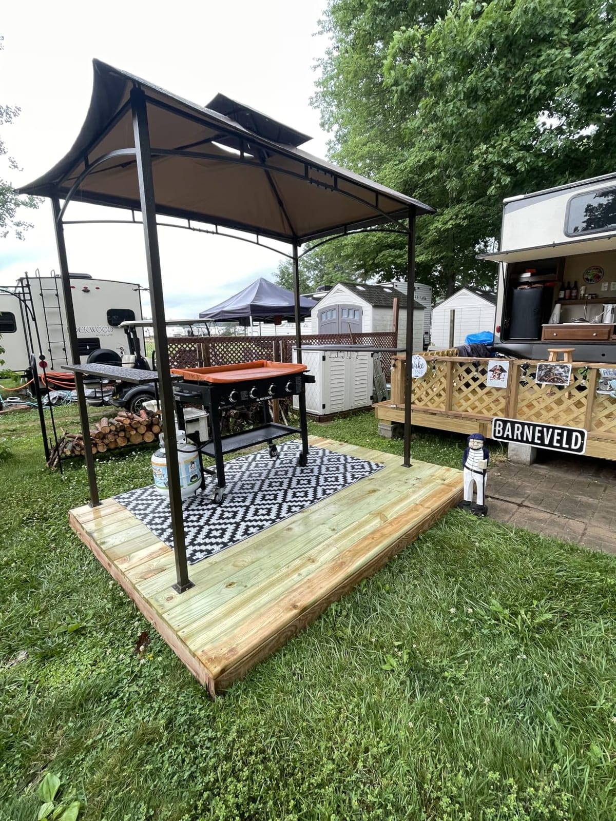 MASTERCANOPY 8x5 Grill Gazebo with Steel Frame & 2 LED Lights, Brown customer photo 1