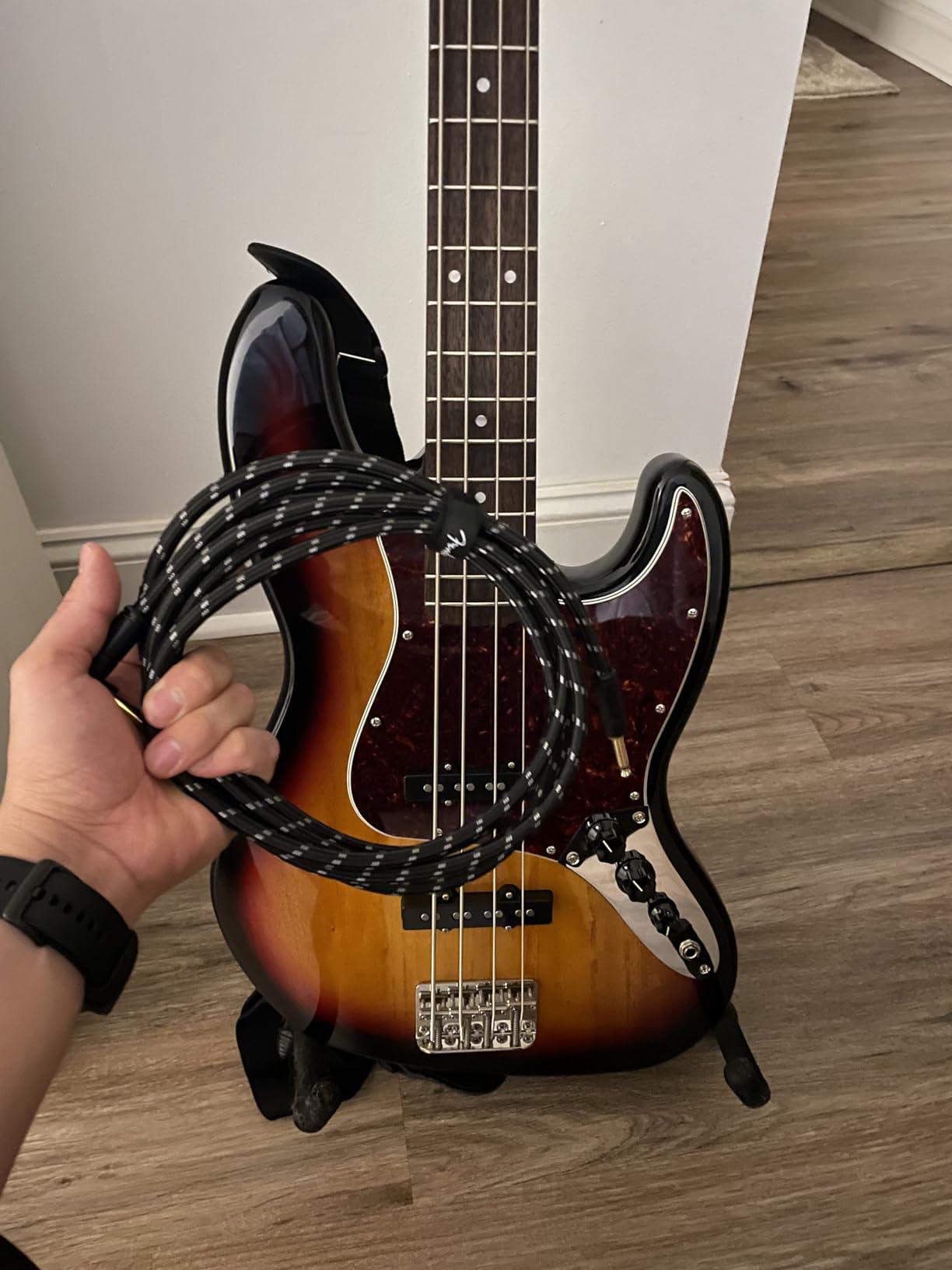 Fender Deluxe Series Instrument Cable 10 Feet Straight-Angle, Tweed customer photo 2