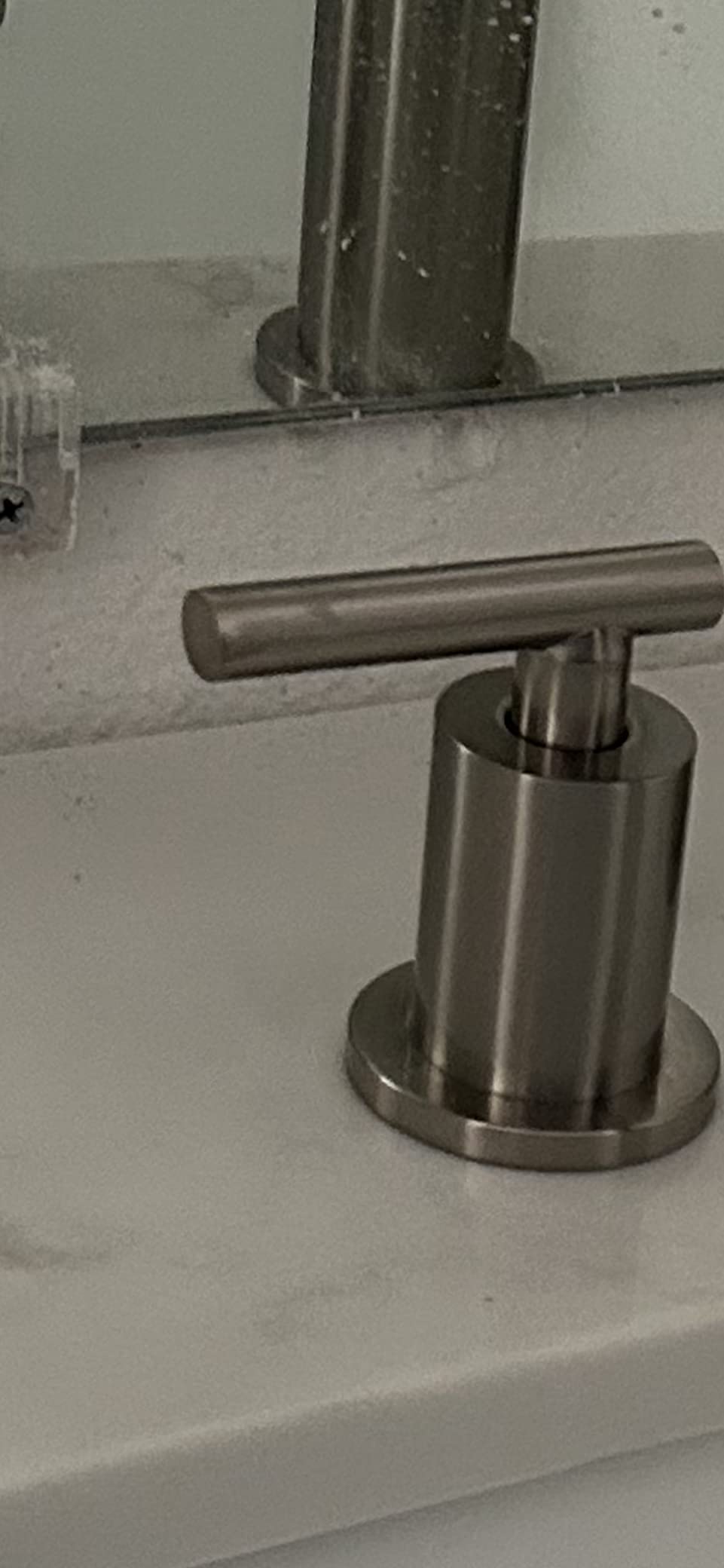 TRUSTMI Brushed Gold Bathroom Faucet 3 Hole 8 Inch Widespread, Swivel Spout customer photo 2