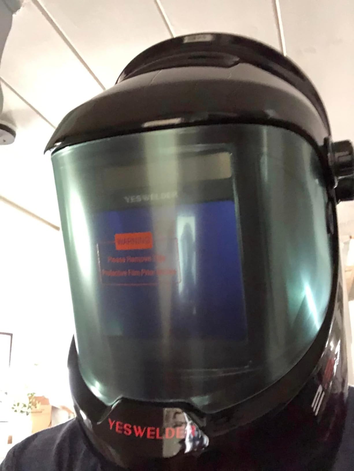 YESWELDER Auto Darkening Welding Helmet, 180° View, LYG-Q800D | Wide shade control for WELD/CUT/GRIND, 1/1/1/1 True Color, 1/30000s response customer photo 2