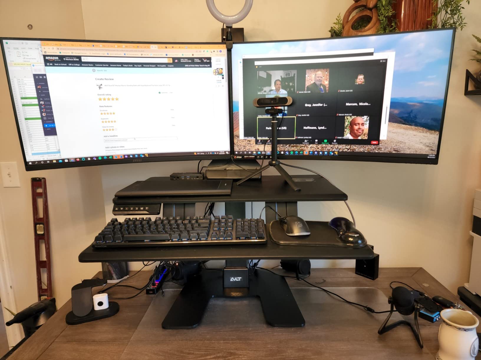 AVLT Electric Standing Desk Converter for Dual 32