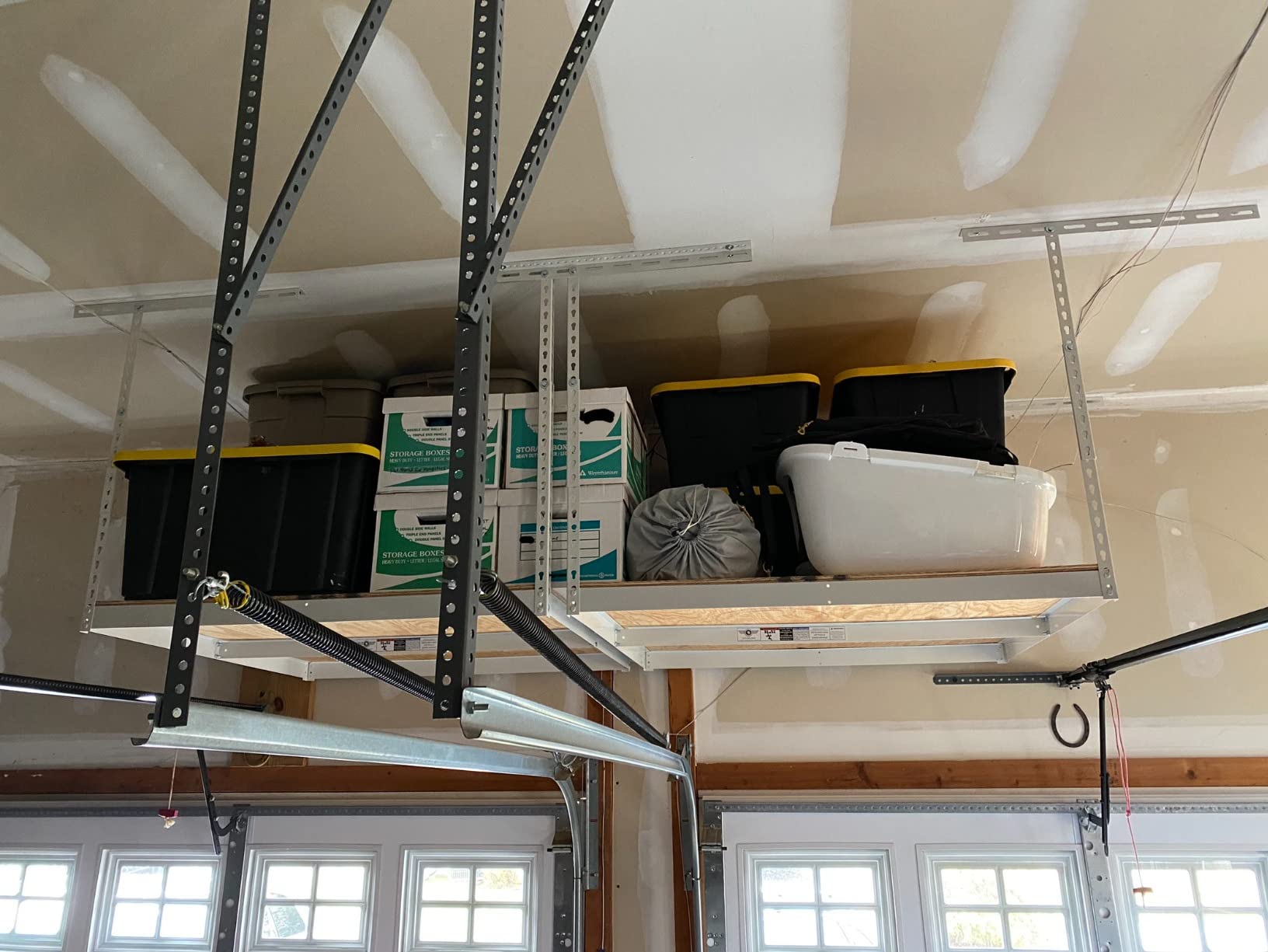 MonsterRax 4x8 Overhead Storage Rack Frame Kit, Hammertone, 24