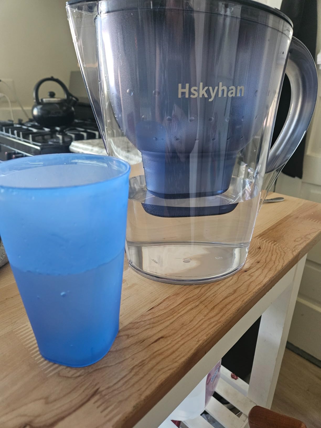 Hskyhan Alkaline Water Filter Pitcher - 3.5 Liters Improve PH, 2 Filters Included, BPA Free, 7 Stage Filteration System to Purify, Blue customer photo 1