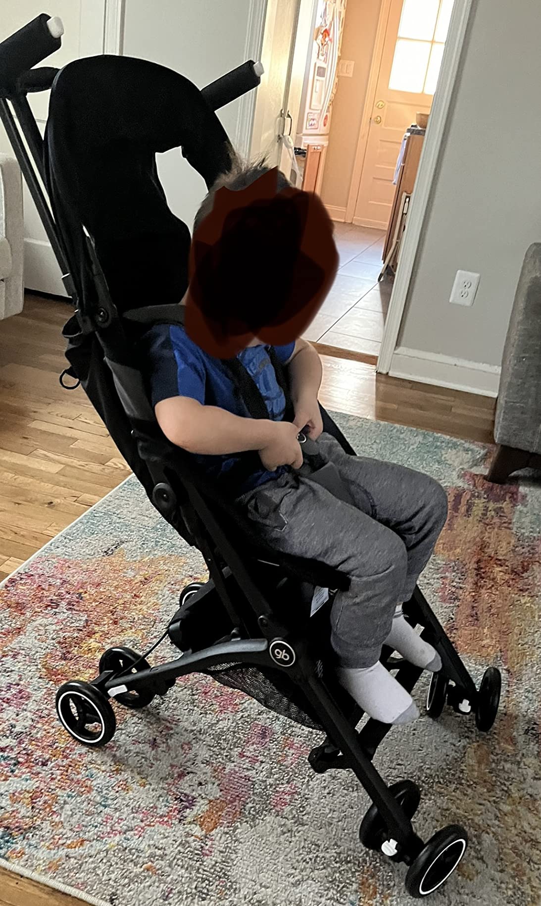 gb Pockit+ All-Terrain, Ultra Compact Lightweight Travel Stroller with Canopy and Reclining Seat in Velvet Black customer photo 2