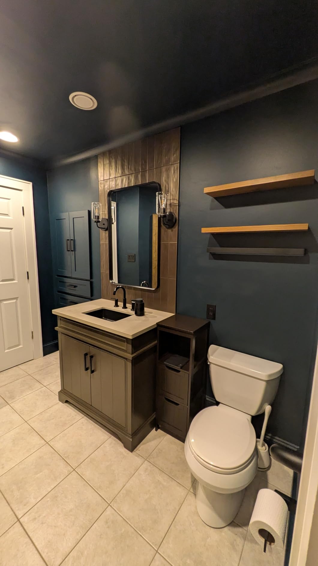 Yaheetech Small Bathroom Storage Cabinet with 2 Drawers & Open Shelf, White customer photo 1