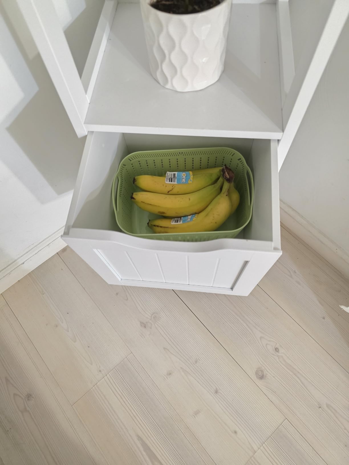 Yaheetech Small Bathroom Storage Cabinet with 2 Drawers & Open Shelf, White customer photo 2