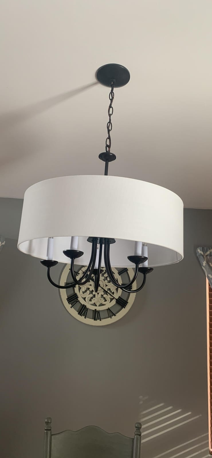 Progress Lighting Drum Shade 5-Light Chandelier, Matte Black customer photo 2