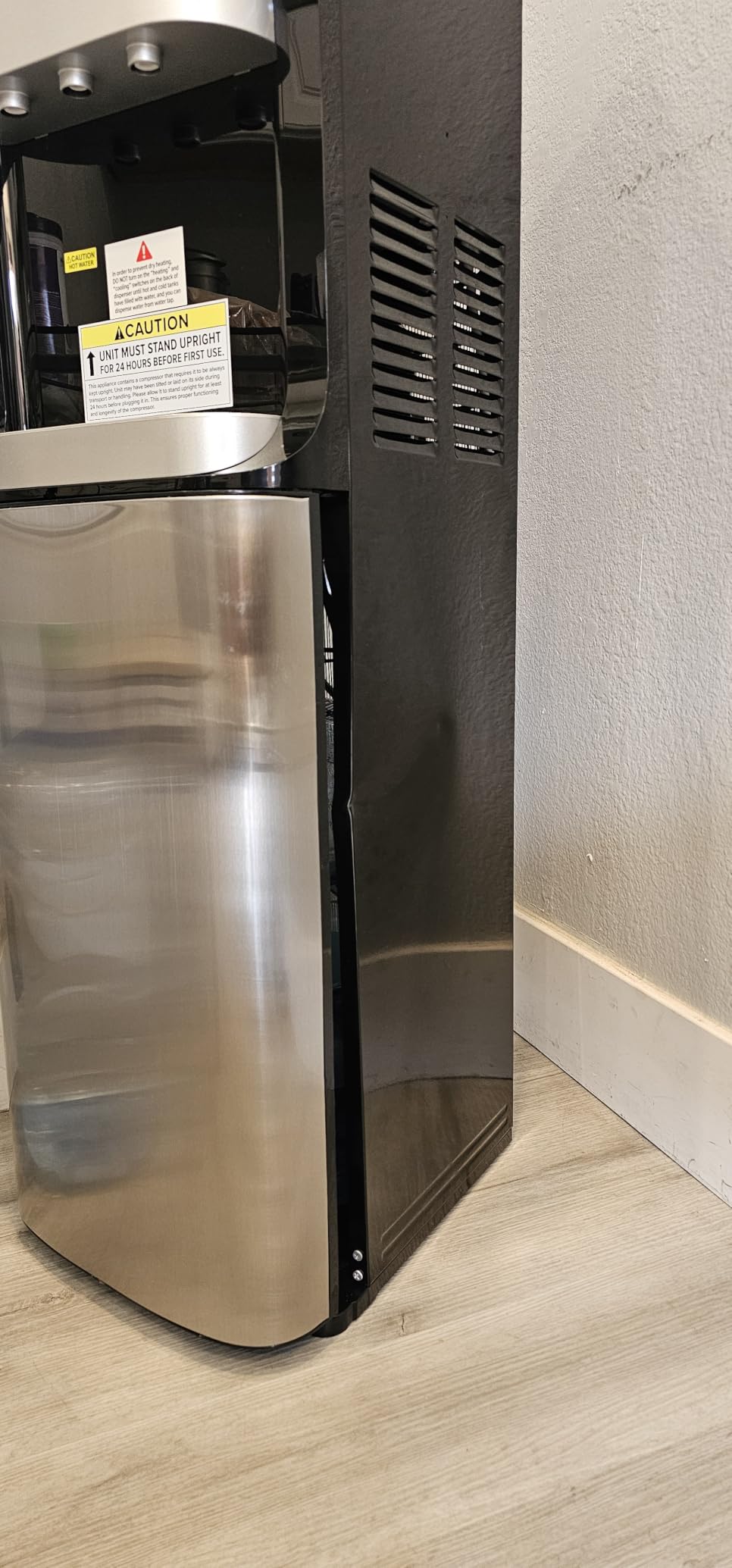 Brio Bottom Loading Water Cooler Dispenser for 5 Gallon Bottles - 3 Temperatures with Hot, Room & Cold Spouts, Child Safety Lock, LED Display with Empty Bottle Alert, Stainless Steel customer photo 1
