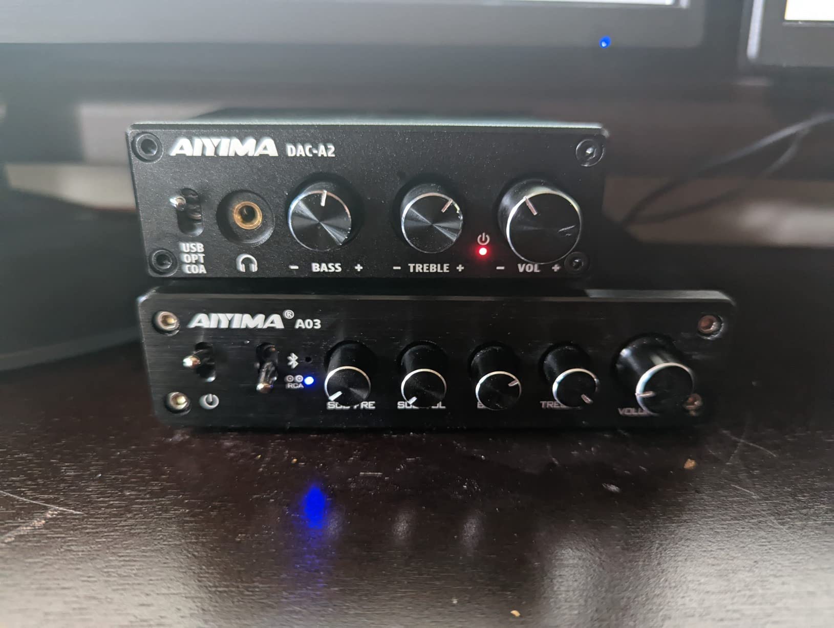 AIYIMA DAC-A2 Headphone Amplifier & Desktop DAC for PC, MAC and Gaming | Plug & play 24Bit/192kHz DAC amp. Adds Bass/Treble control & RCA/3.5mm Outputs, USB/Optical/Coaxial Input customer photo 1