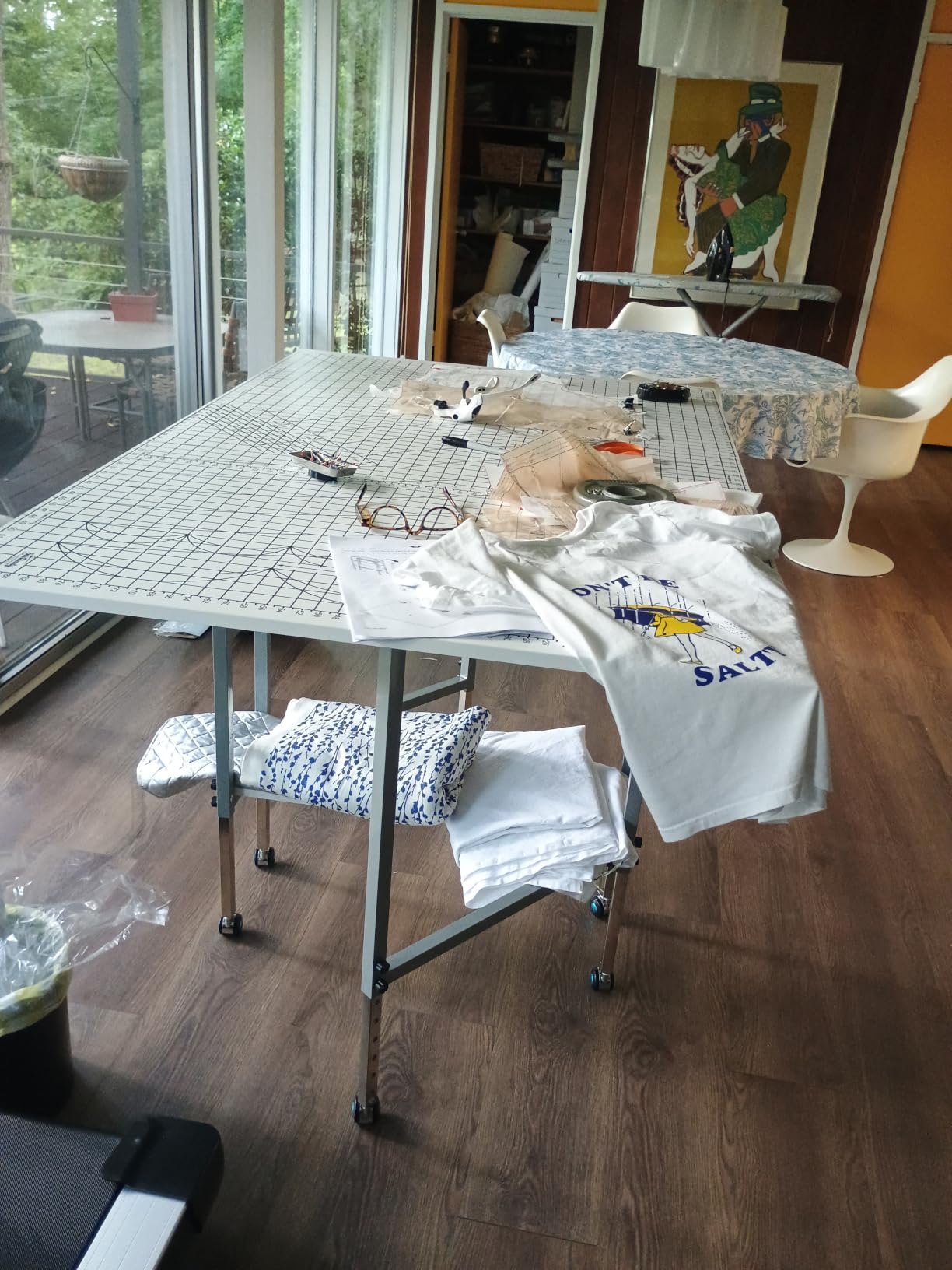 Sew Ready Foldable Hobby and Cutting Grid Table, White, 58.75 x 36.5 Inch customer photo 1