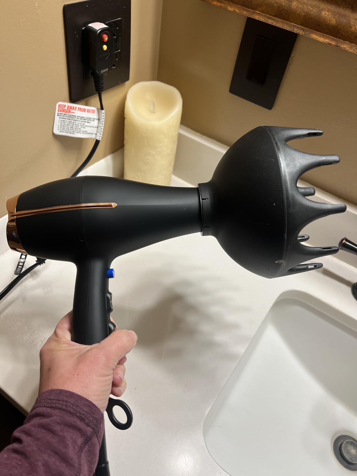 Conair InfinitiPRO Hair Dryer with Diffuser & Concentrator, 1875W, Black customer photo 1