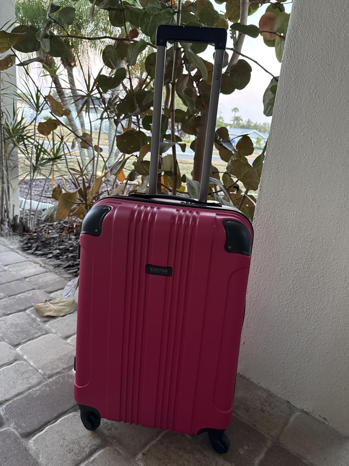 Kenneth Cole REACTION Out of Bounds Lightweight Hardshell 4-Wheel Spinner Luggage, Kelly Green, 28-Inch Checked customer photo 2