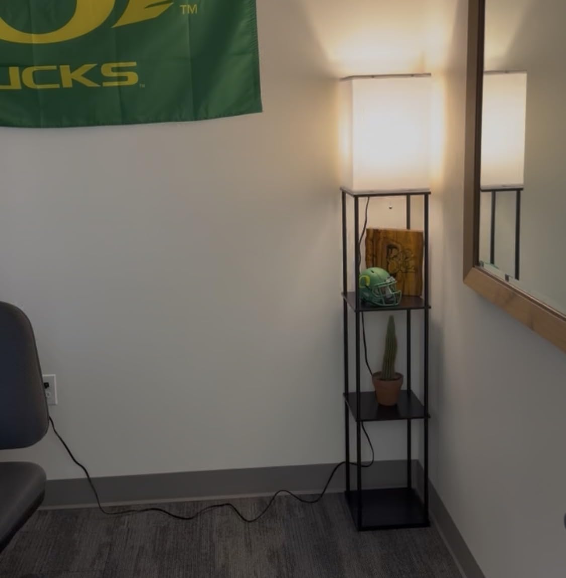 SHINE HAI Floor Lamp with Shelves, 3-Tier Square Modern Shelf Lamp customer photo 2