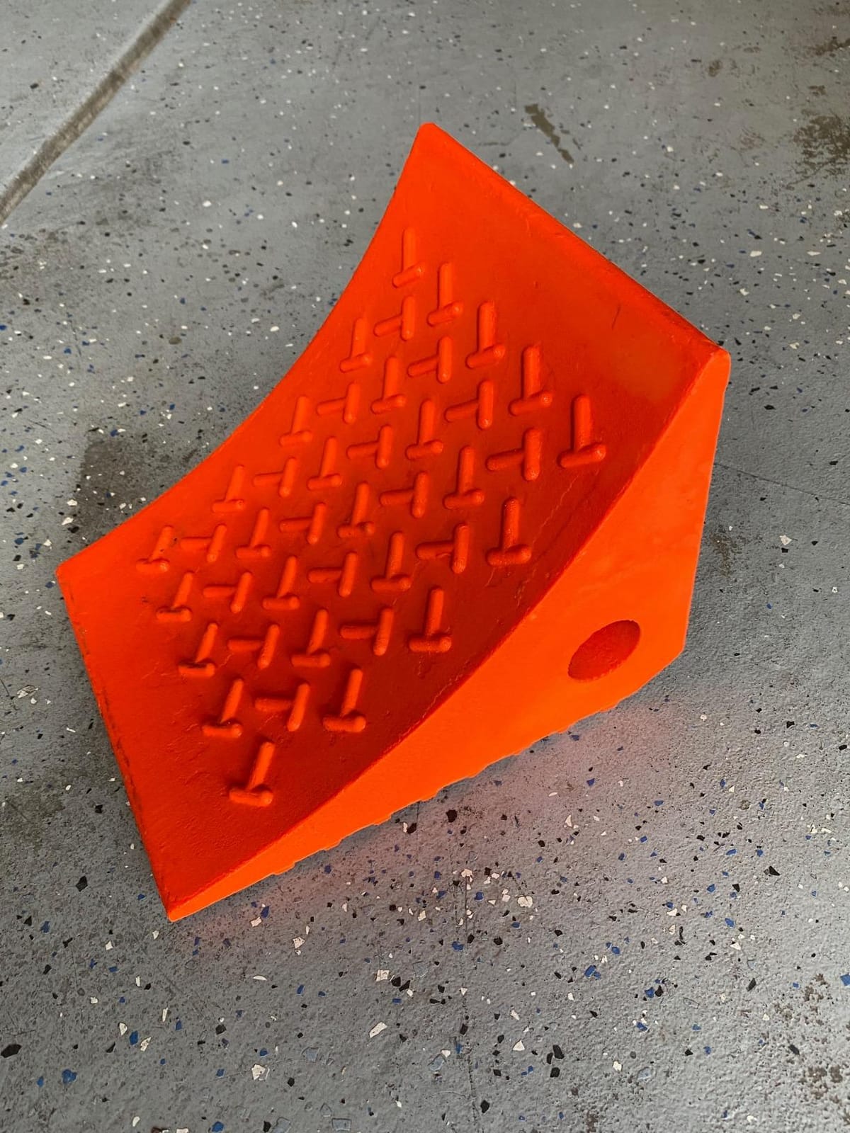 SECURITYMAN Heavy Duty Wheel Chocks (2 Pack) - Durable, Non-Slip, Solid Rubber Wheel Chocks for Boat Trailers, RV, Truck, Camper - Perfect on All Surfaces and in All Weather - Orange… customer photo 2