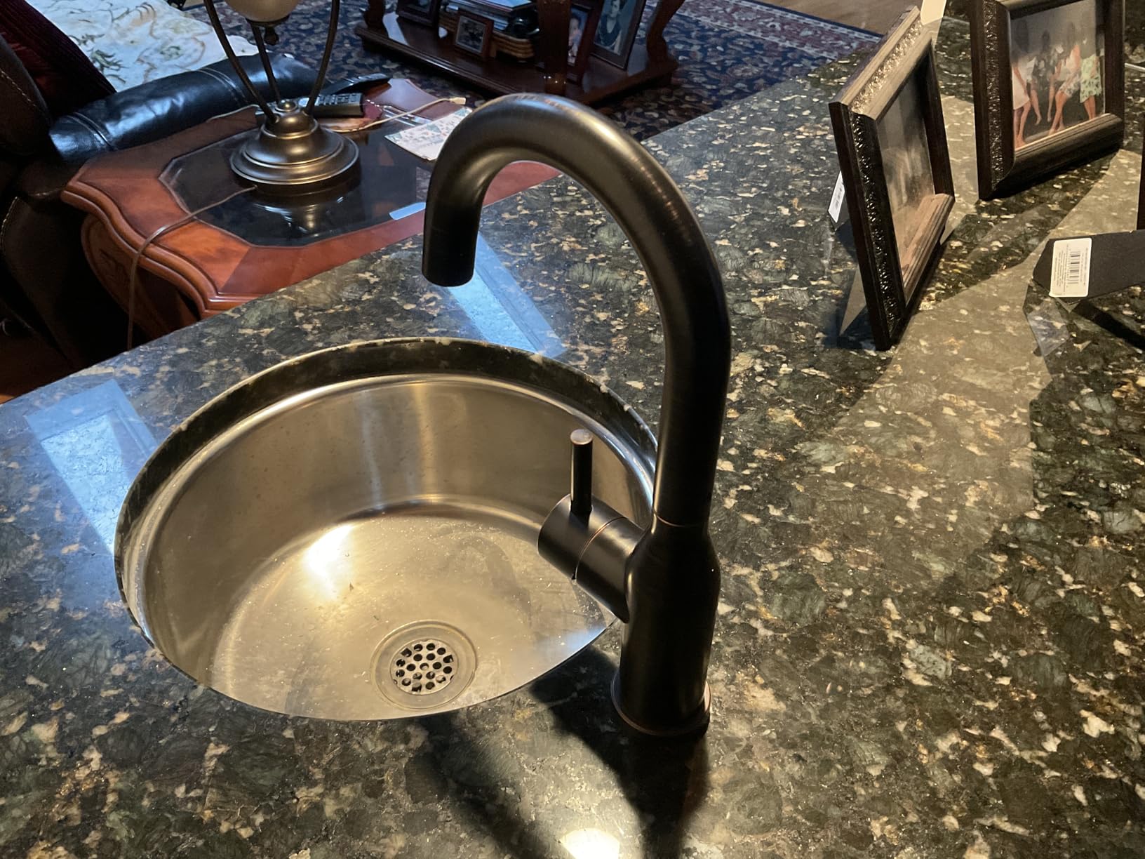 WOWOW Single Handle Bar Sink Faucet 1 Hole Bar Faucet Brushed Nickel Small Kitchen Faucet Modern Commercial Faucet for Sinks RV Sink Faucets with Water Supply Lines customer photo 1