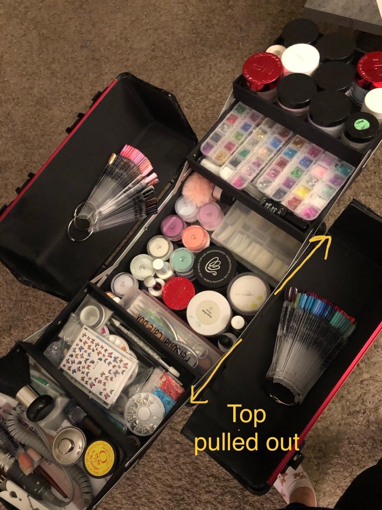 Yaheetech 4 in 1 Rolling Makeup Train Case, Lockable Black Cosmetology Cart customer photo 1