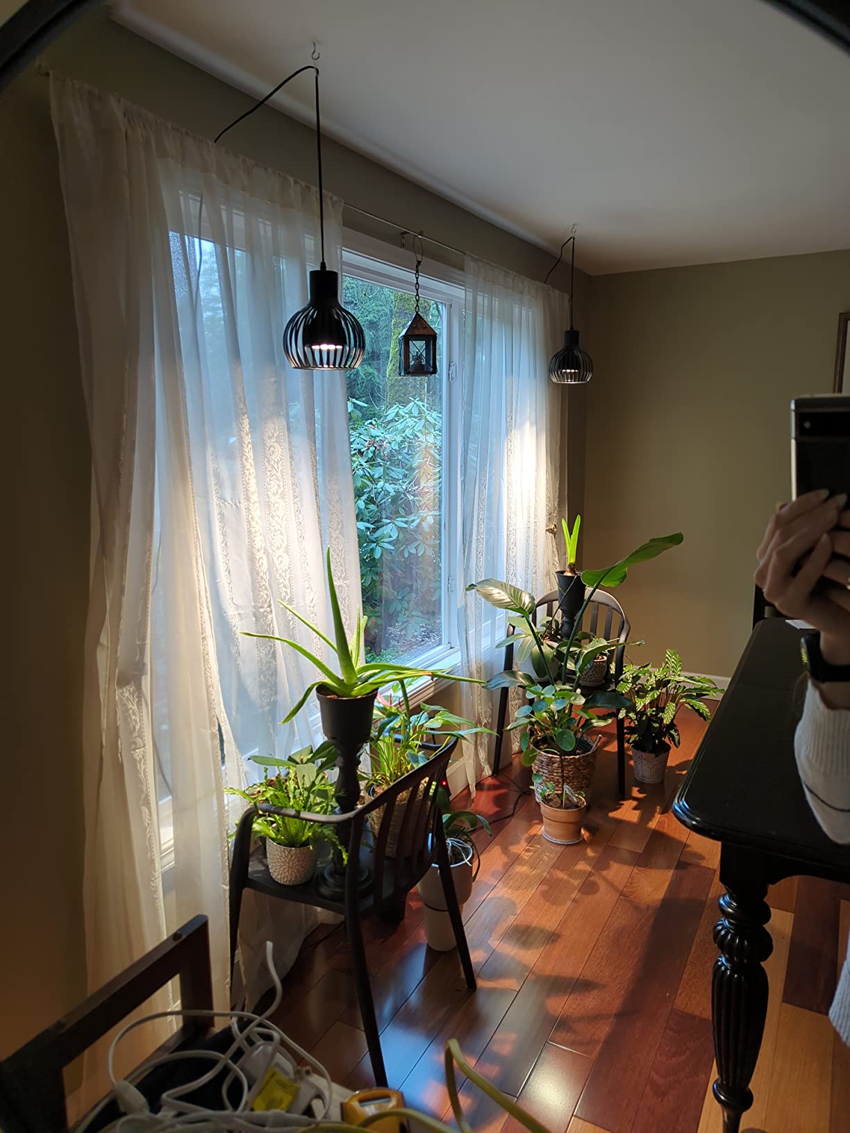 Industrial Wire Cage Plug in Pendant Light 14.27 Ft Hanging Light Cord with On/Off Switch,Vintage Black Metal Hanging Lamp Fixture customer photo 1