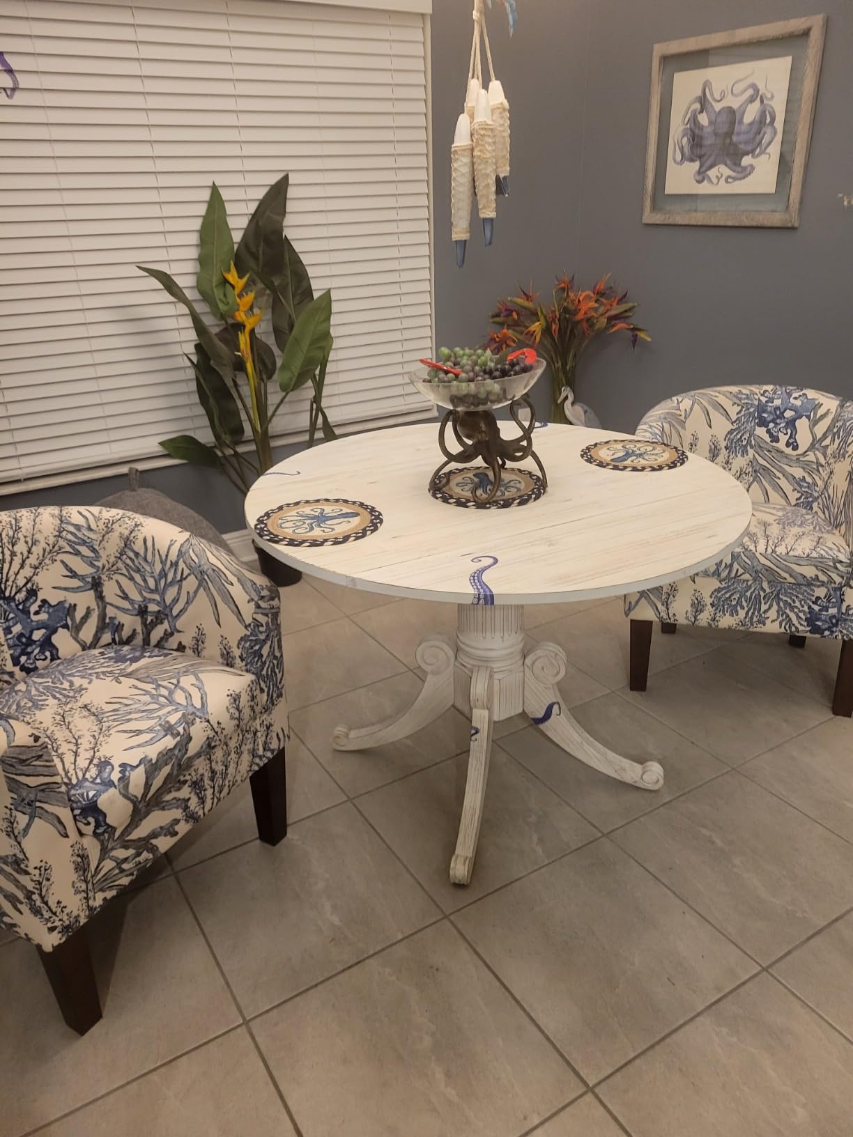 BELLEZE Accent Barrel Chair, Linen Round Chair Club Tub Sofa Corner Chair with Flared Legs and Cozy Soft Padding for Living Room Bedroom Waiting Room - White & Gray customer photo 1