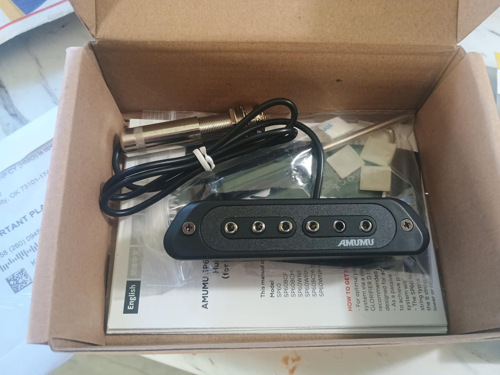 AMUMU SP60 Acoustic Guitar Pickup Humbucker Magnetic Passive Soundhole Pickup customer photo 2