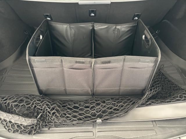 Homeve Car Trunk Organizer for SUV, 18.5Gal Large Capacity No-Sag Heavy Duty, Foldable Waterproof Anti-Slip Storage with 12 Pockets, Fit Sedan,Truck, Universal Car Accessories, Black, Large, 2 Compart customer photo 1