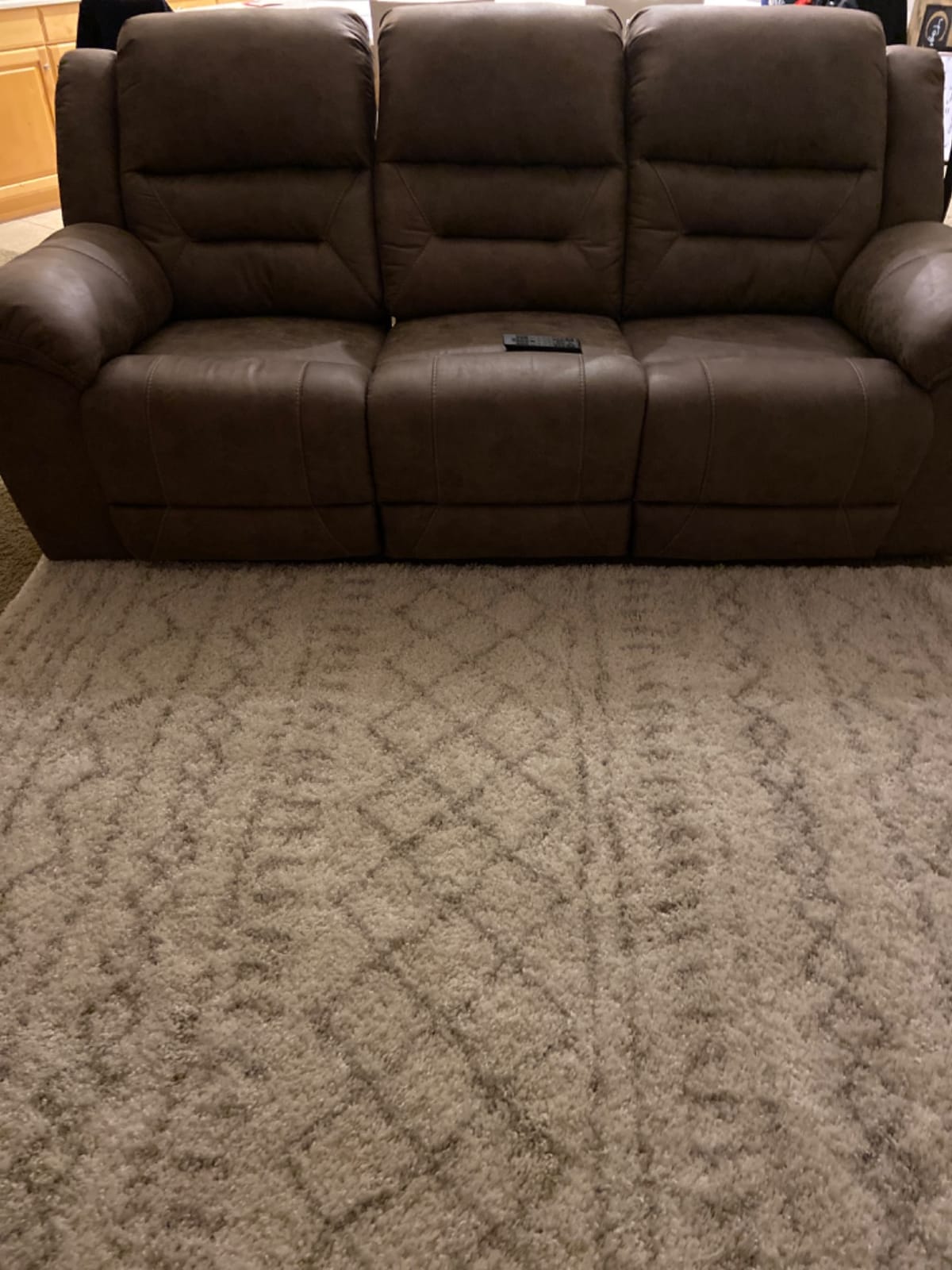 Signature Design by Ashley Faux Leather Reclining Sofa Couch 3-Seat Fossil customer photo 1