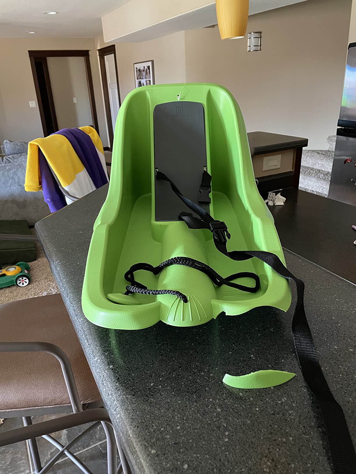 Gizmo Riders Baby Rider, Toddler Sled - 3-Point Harness, Anti-Slip Seat, Retractable Tow Strap, Durable Plastic, Ideal for 6 Months to 3 Years, Supports Up to 55 lbs, Winter Fun for Little Ones customer photo 1