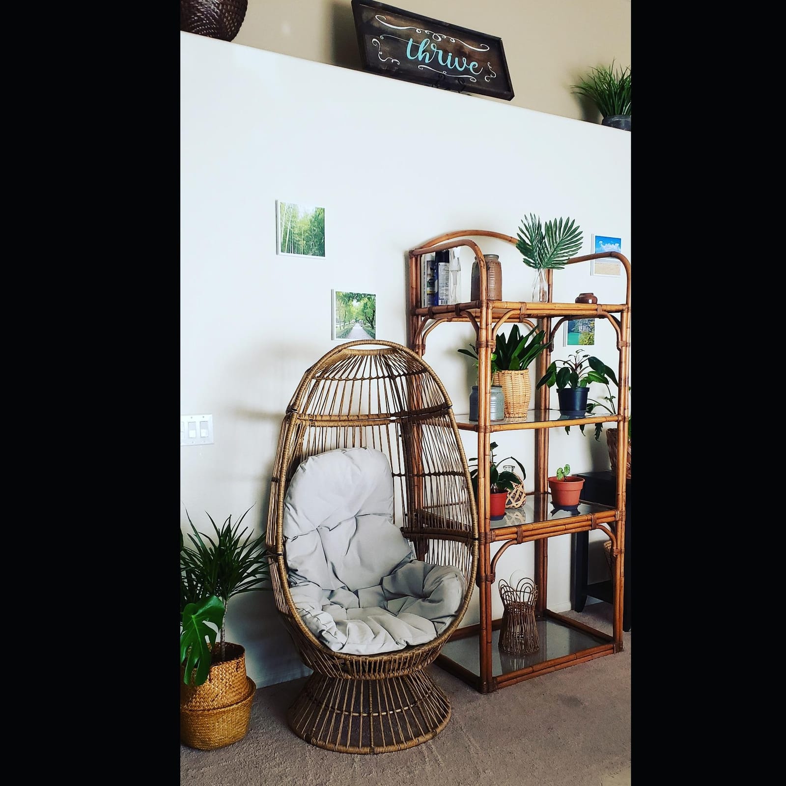 Christopher Knight Home Ellen Outdoor Wicker Swivel Egg Chair with Cushion, Light Brown, Beige customer photo 1