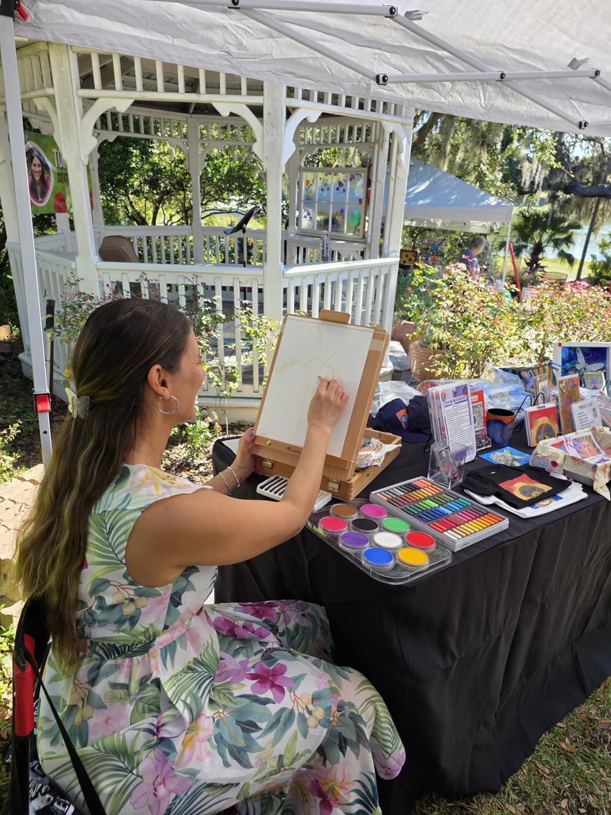 Tabletop Art Easel for Painting, Wooden Sketchbox, Portable Desktop Easel customer photo 1