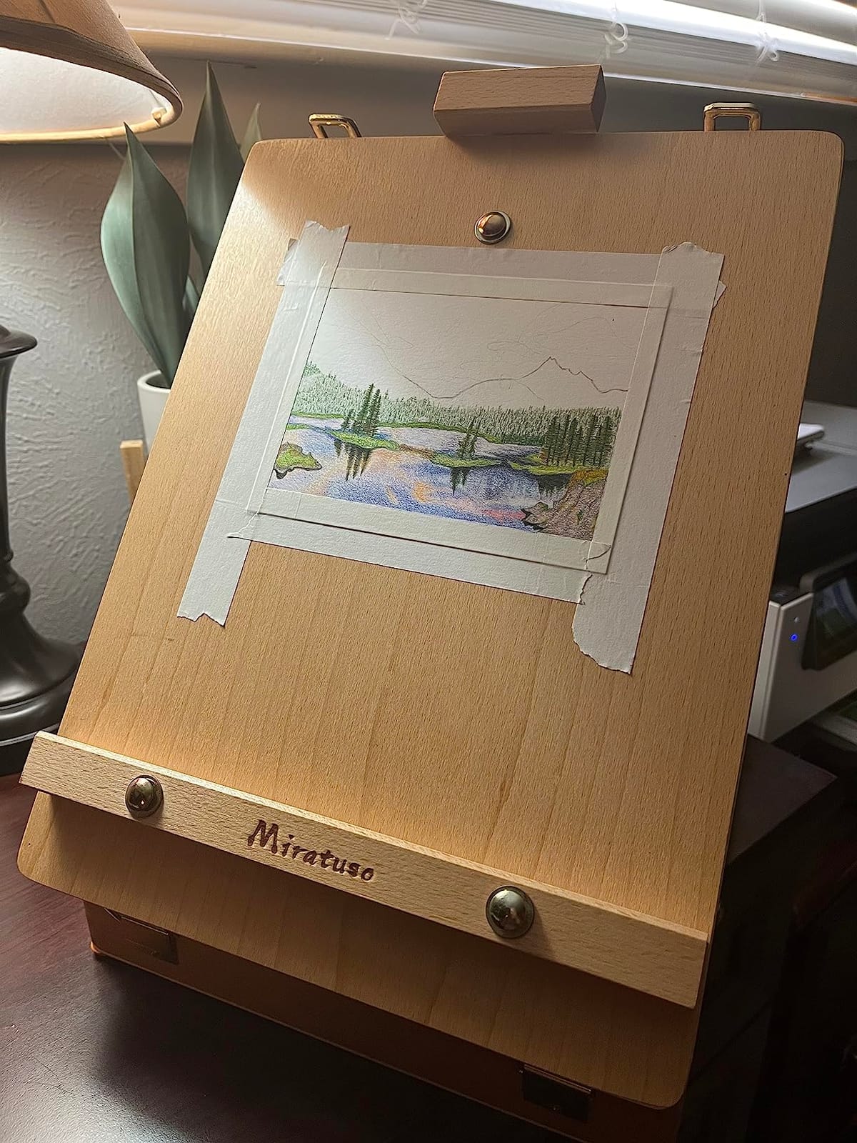 Tabletop Art Easel for Painting, Wooden Sketchbox, Portable Desktop Easel customer photo 2