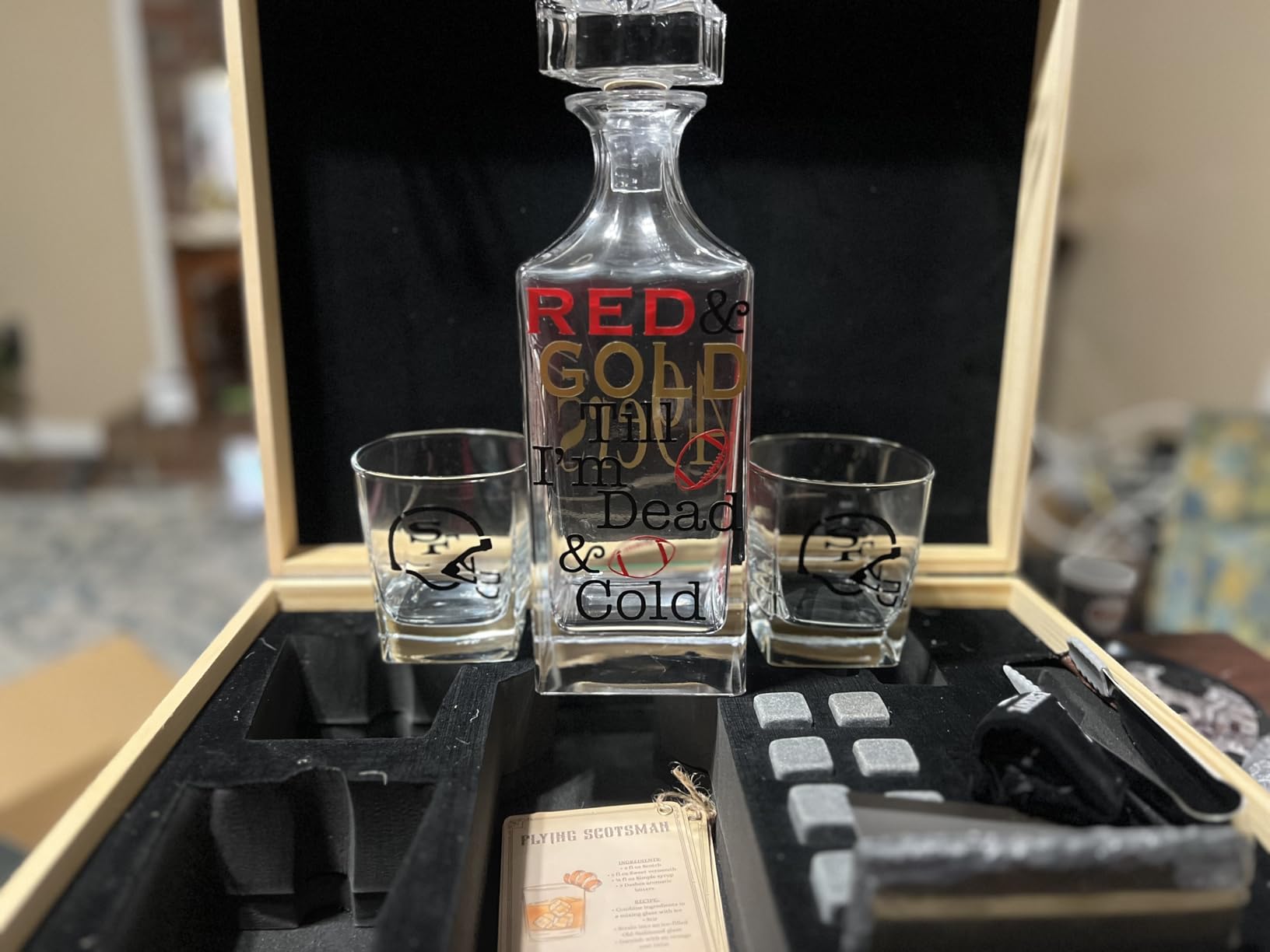 Whiskey Decanter Set for Men, Bourbon Decanter, Glasses & Whiskey Stones customer photo 2