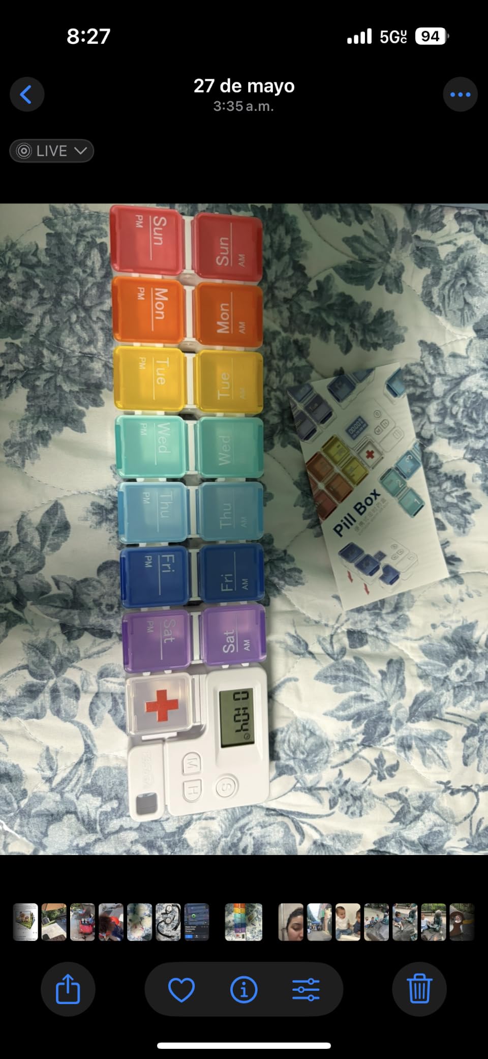 7 Day Medicine Pill Organizer, 4 Reminder Alarms, Loud Sound, 14 Large Compartments, Large Screen, Moisture-Proof, Travel Weekly/Daily Pill Box/Organizer/Case/Container/Dispenser, AM/PM 2 Times a Day customer photo 1