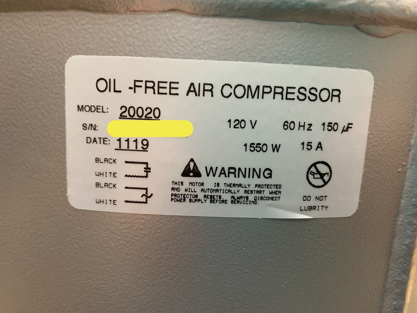 California Air Tools 20020 2.0 HP Ultra Quiet and Oil-Free Air Compressor with Wheels, 20 Gallon Tank Capacity, 70 dB Noise Level, Electric, Portable customer photo 1
