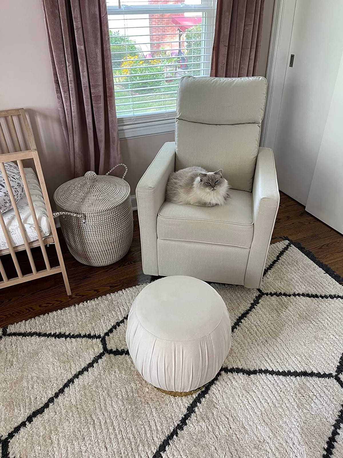 DaVinci Gabby Glider Recliner Nursery Chair w/ 360° Swivel - Misty Grey | High Pillowback Glider Rocking Chair - GREENGUARD Gold & FSC Certified customer photo 1