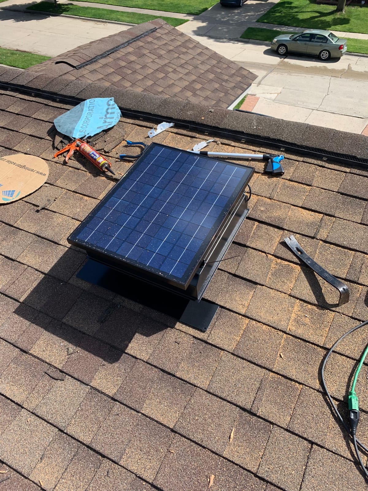 Remington Solar Builder Series 40 Watt Solar Attic Fan - Includes 110V Adapter for auto-Run Night time Operation customer photo 1